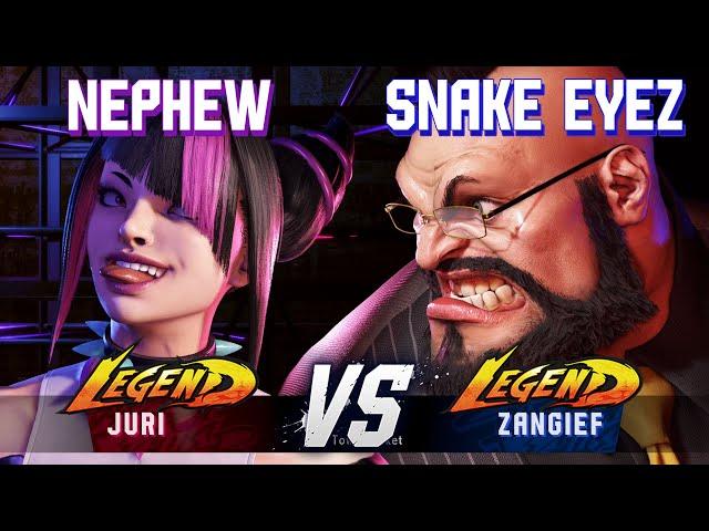 SF6 ▰ NEPHEW (Juri) vs SNAKE EYEZ (Zangief) ▰ High Level Gameplay