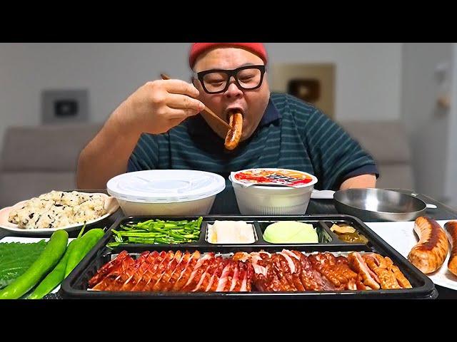 더고아재! 허미노 원픽! 삼겹 바베큐 & 오리 바베큐 느끼할 때쯤 라면 국물 호로록 │Samgyeop & Duck Barbecue Mukbang Eatingshow