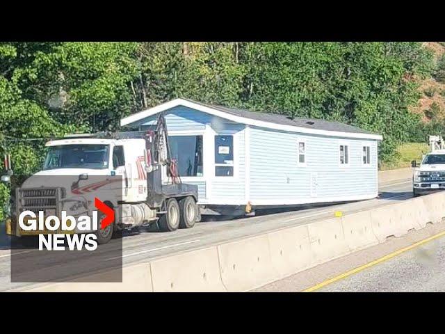 Caught on camera: House ends up on BC highway after road rage incident