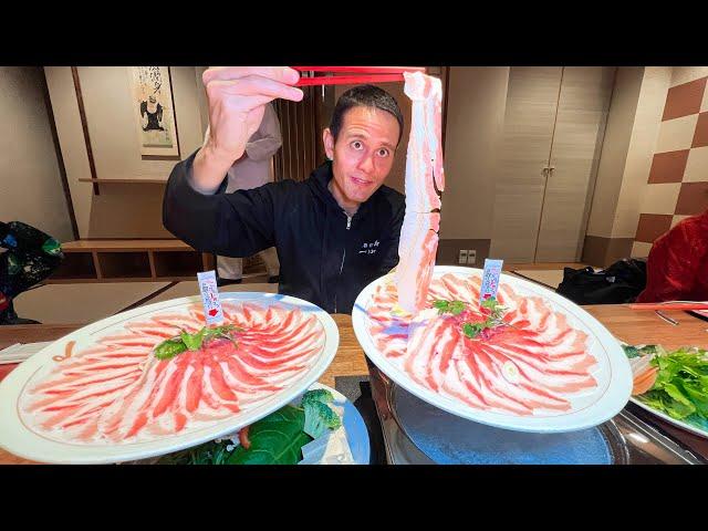 4 Times More Tasty!! JAPANESE FOOD Best Shabu Shabu - Kagoshima Kurobuta!!