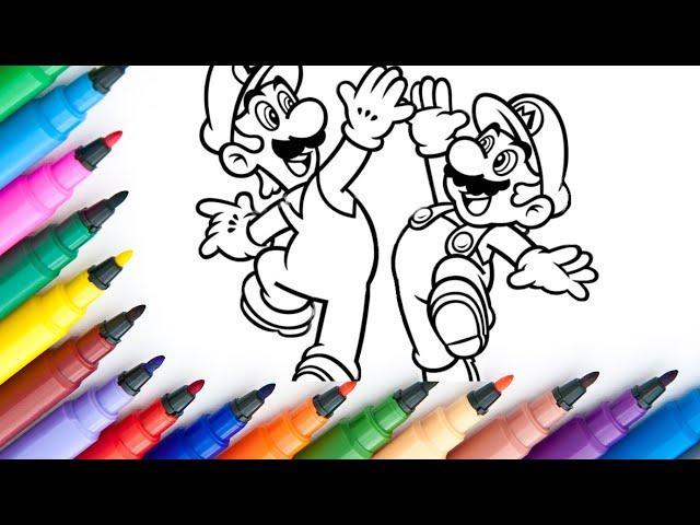 Friends, MARIO and LUIGI are colored||Online Coloring||