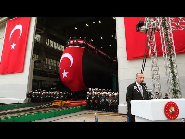 Ceremonies of New Type Turkish Submarine Project at Golcuk Naval Shipyard Command in Kocaeli, Turkey