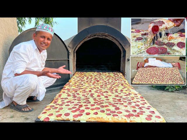 Biggest Pepperoni Pizza in A Huge Mud Oven | Mubashir Saddique | Village Food Secrets