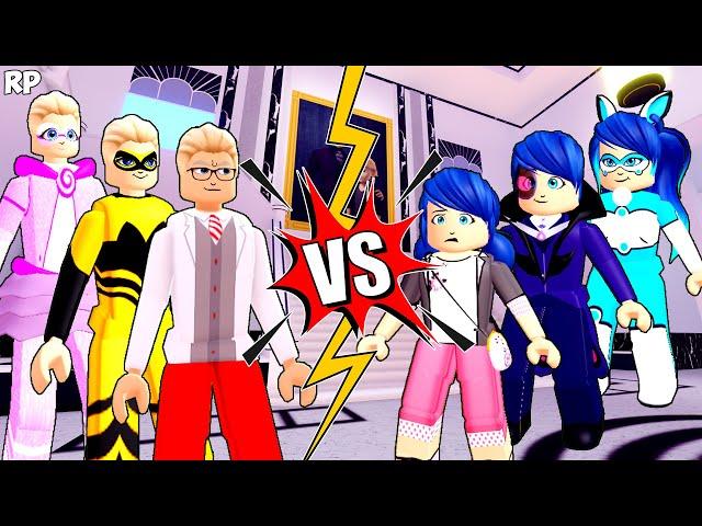 LADY BUG VS HAWK MOTH TRANSFORMATION BATTLE NO MIRACULOUS RP - MIRACULOUS ROBLOX!