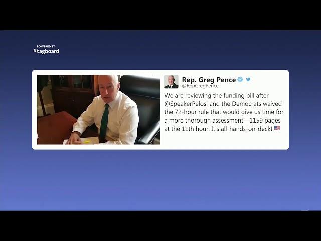 Rep. Greg Pence: Video of Staff Reviewing Funding Bill Featured on C-SPAN