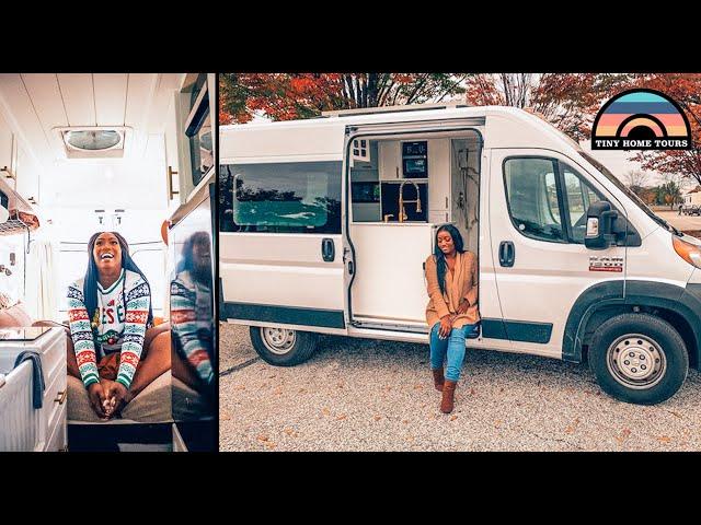 Her Stunning Dodge Promaster Camper Van W/ Shower & Toilet - Tiny House Life