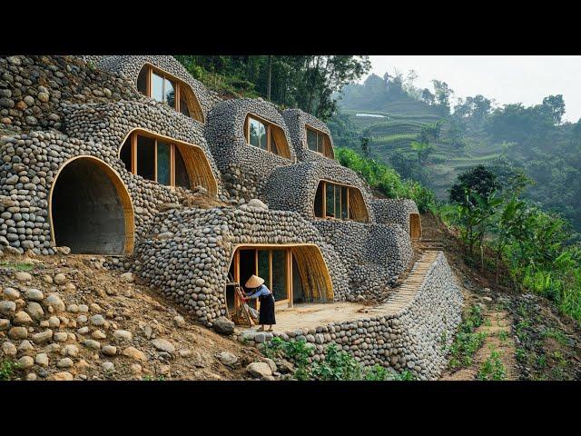 Live: I Spent 365 Days Building Houses Stone And Digging Caves to Create A HOUSE Underground