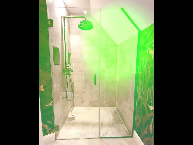Shower Glass Antique Brass finish #bathroom #shower