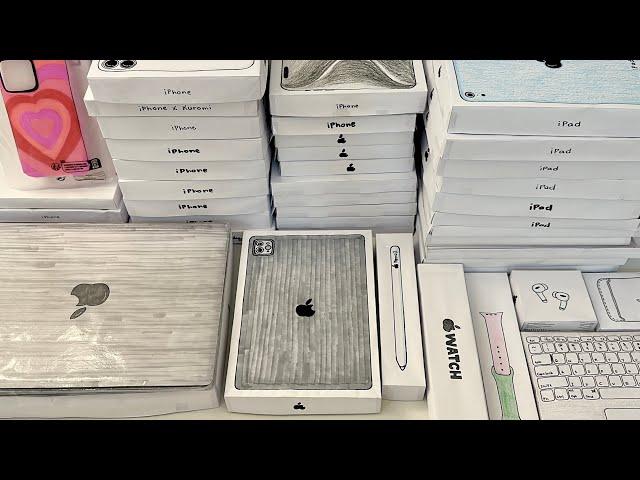 [paper diy] APPLE PRODUCTS HUGE COMPILATION 2024 unboxing! | asmr