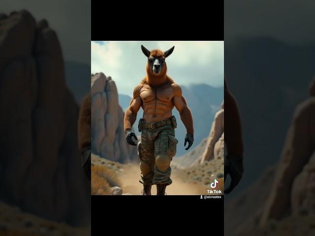 #fusion #hybrids #hybrid #hybridanimals #military #militar #ias #ai #fypシ゚ #fyp  Llama soldier- Peru