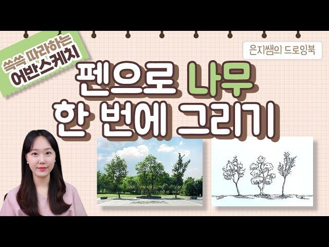 [은지쌤의 드로잉북] 쓱쓱 따라하는 어반스케치 3강 l 펜으로 나무 한 번에 그리기