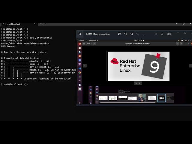 RHCSA 9 Exam preparation 2023 How to Configure a Cron job  in Linux Redhat 9