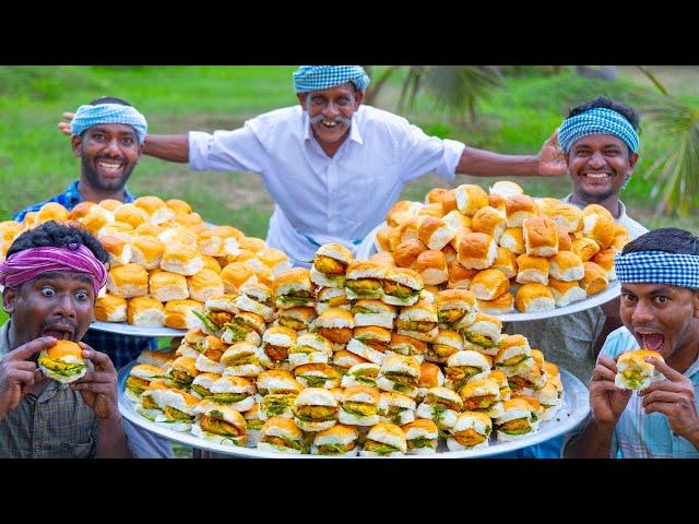 INDIAN BURGER | VADA PAV | Indian Street Food Recipe Making in Village | Rainy Day Cooking