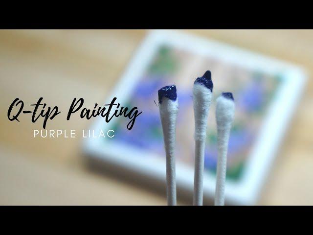 Purple Flower Painting | Easy Paintings for Beginners | Q Tip Painting