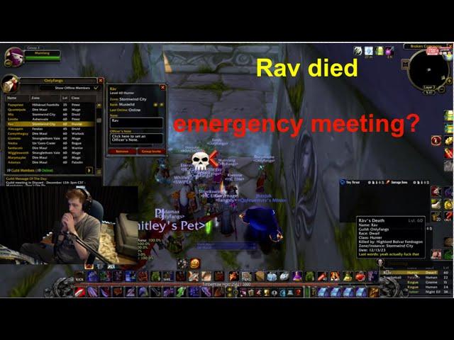 2 Deaths in OnlyFangs Guild before the Raid WOW.... Soda's reaction