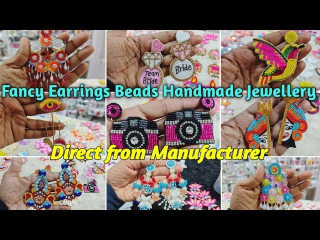 Handmade Earrings Beads Manufacturer | kundan stone earrings |  Western Earrings Wholesale Market