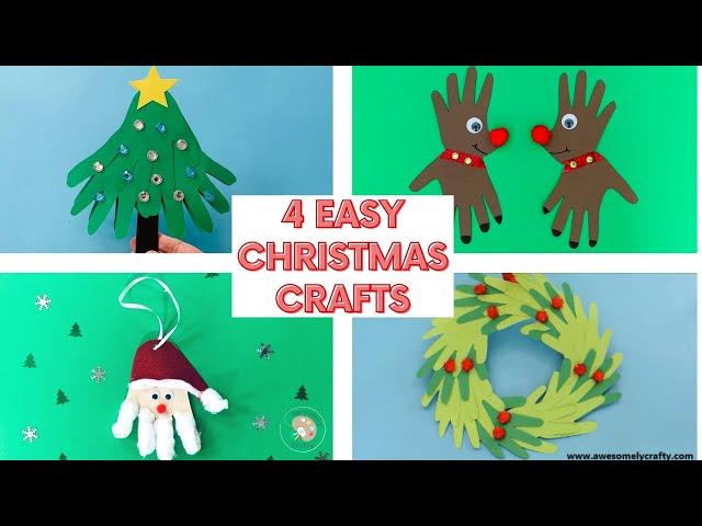 4 Easy Christmas Crafts for Kids | 4 Easy Handprint Crafts for Kids