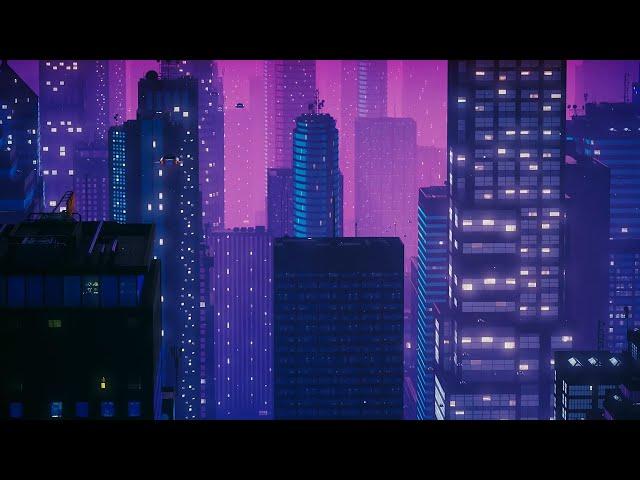 Synthwave City Animation Loop 4K- 60 Minutes of Synthwave Aesthetics