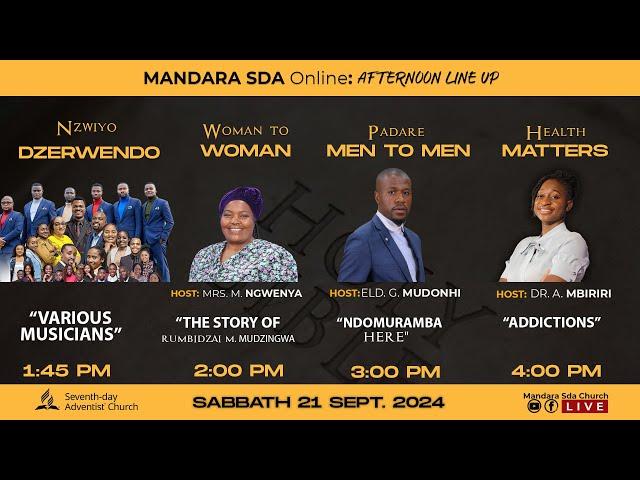 Mandara SDA Church|| Sabbath Afternoon Online Worship|| Date: 21 Sept 2024|| Time: 1:45pm - 5:00pm||