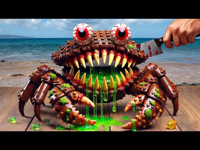 Hunting vs Making Pefect Giant CRAB MONSTER Recipe IRL || Lego Cooking Stop Motion vs ASMR