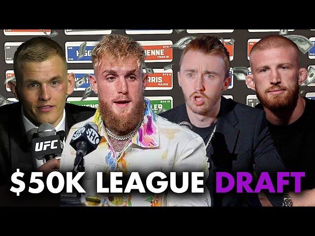 THE $50,000 FANTASY FOOTBALL DRAFT (Jake Paul, Bo Nickal, Ian Garry, Cavinder Twins, Betr Derek)