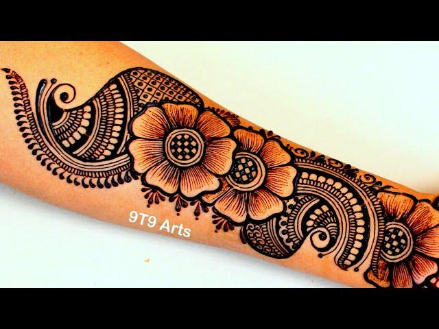 Latest Full-Hand Mehndi Designs for Modern Bride||Simple arabic mehndi||Easy flower mehndi designs