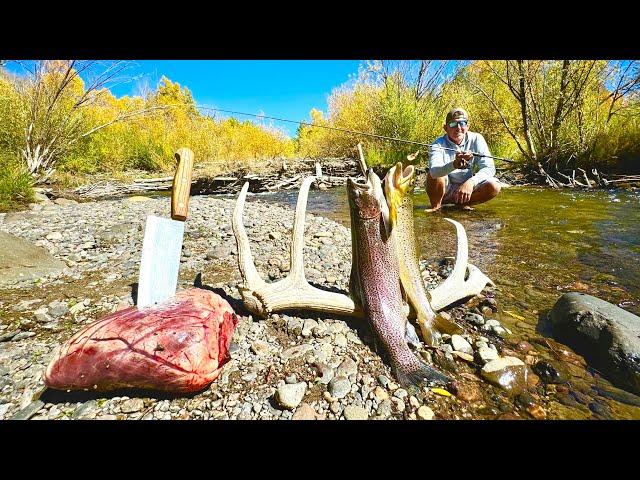 Wild Elk heart and Trout, Fresh Out of the Mountains ( Catch Clean Cook)