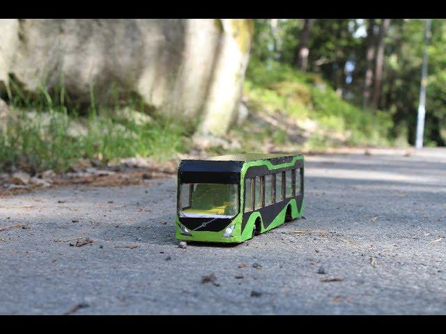 How to make a toy bus at home | Amazing Volvo 7900 Electric Hybrid bus | DIY miniature model