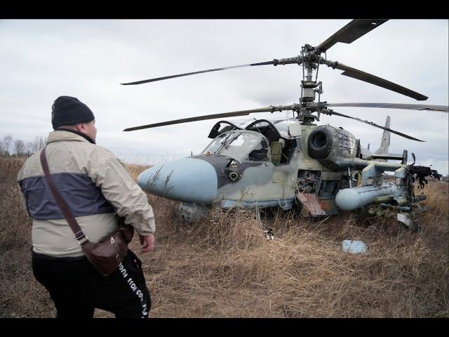 Ukraine War   Russian KA 52 Shot Down Ураина сбитый KA 52