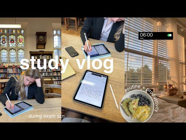 productive college day in my life during exam season | library, studying, friends & gym 