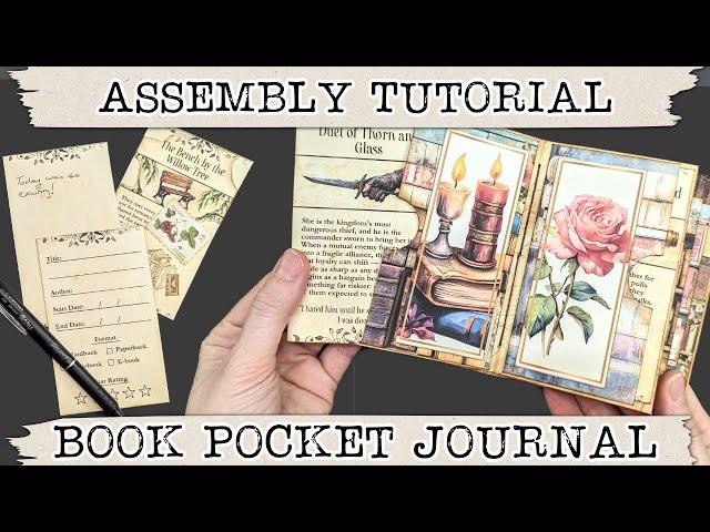 Book Pocket Journal or Book Log | Junk Journal Kit | Beginner Friendly Paper Crafting Project