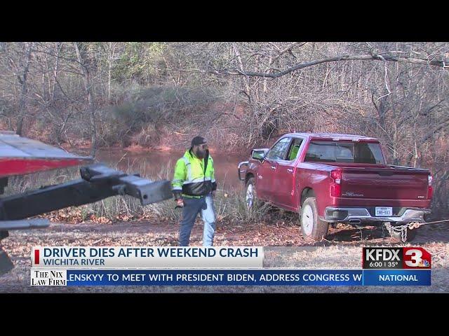 Man dies following crash into Wichita River