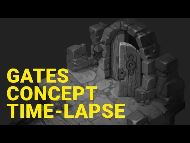 Gates concept drawing process. Part 1