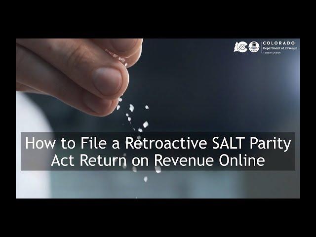 How to File a Retroactive SALT Parity Act Return on Revenue Online