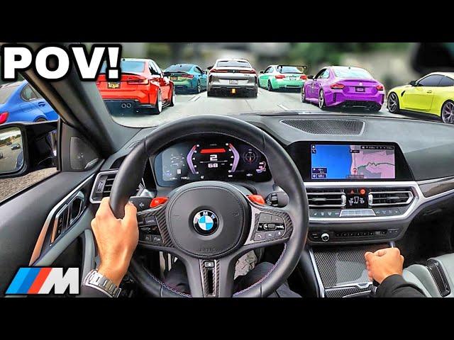 You Drive A BMW M4 G82 To LA's BIGGEST BMW CAR MEET! HUGE CRASH [NEW CAR POV]