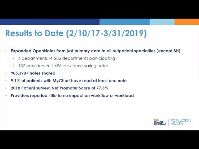 OpenNotes at NYS Health + Hospitals with Jen Lau