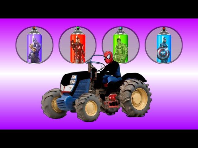 CORRECTLY GUESS THE COLOR TRACTOR ! MENEBAK GAMBAR DENGAN BENAR TRAKTOR JCB VIDEO SUPER HERO