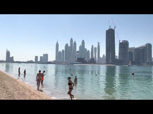 #Dubai Palm West Beach 2023 | open every day from 8am until midnight | morning walking on the beach.