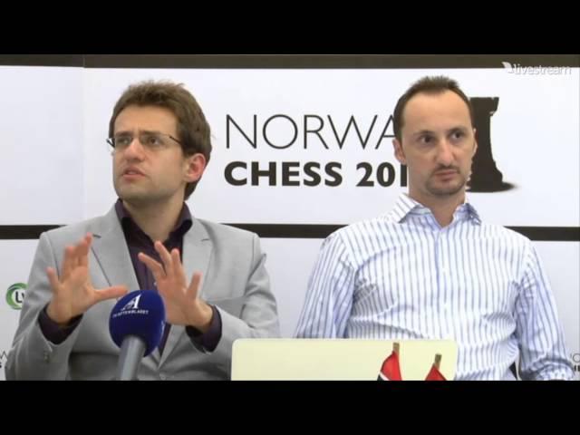 Topalov vs Aronian Press Conference Norway Chess 2013