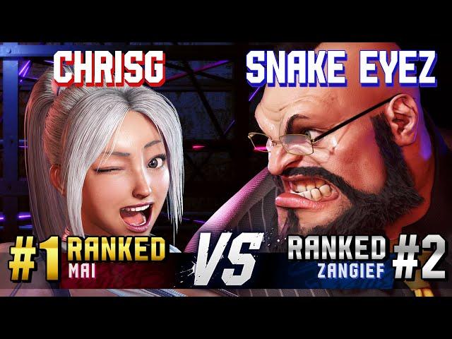 SF6 ▰ CHRISG (#1 Ranked Mai) vs SNAKE EYEZ (#2 Ranked Zangief) ▰ High Level Gameplay