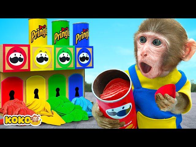 Series Of Pringles Potato Chips: Monkey Koko Try To Pringles Vending Machine | KUDO KOKO CHANNEL