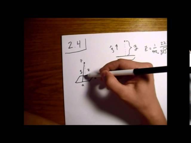 Griffiths Electrodynamics Problem 2.4: Electric Field from Line Charge Square