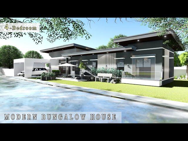 Project #8: 4 BEDROOM + OFFICE | BUNGALOW HOUSE DESIGN | CONTEMPORARY HOUSE DESIGN| 'Design Concept'