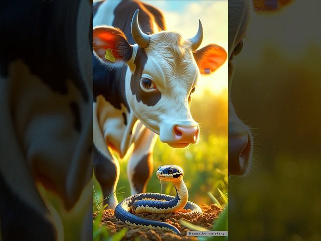 "A baby snake in a cow's stomach" #shorts #ai #animals