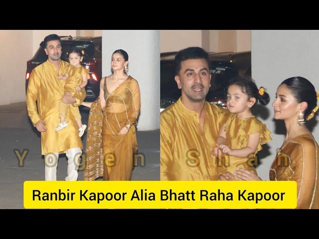 Raha Kapoor celebrate First Diwali  🪔 With Dad Ranbir Kapoor Mom Alia Bhatt At His Residence