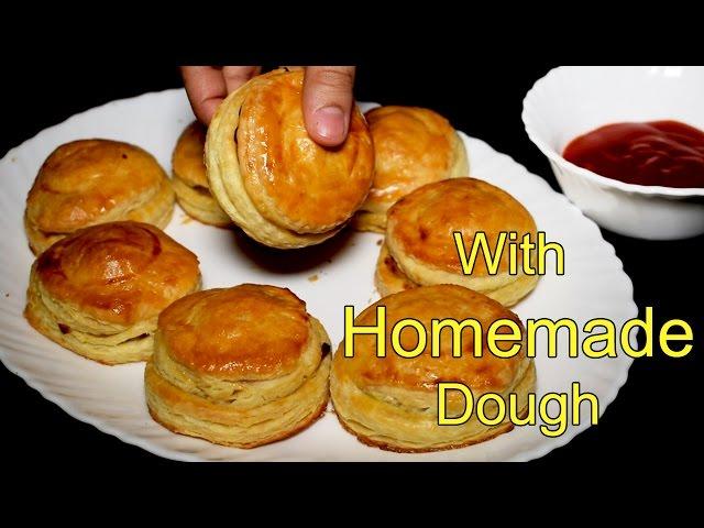 Chicken Patties Recipe With Homemade Dough - Chicken Puff Pastry Recipe by Kitchen With Amna