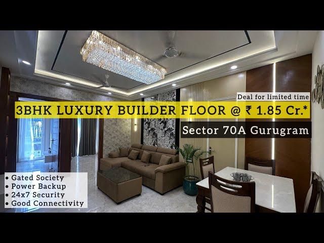 Builder Floor Under 2 Cr. Gurgaon | 3BHK in Gated Society