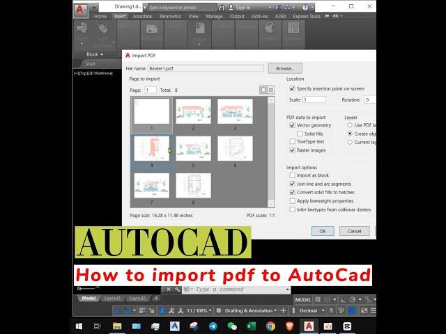 How to import Pdf file to AutoCad