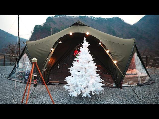 [4k 60p] Have You Ever Seen a Tent This Big? A 48㎡ Penthouse-Sized Tent. Christmas Camping.