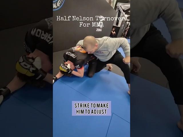 Punch, turnover, strangle! Half nelson turnover for MMA into a North-South choke #mma #grappling